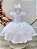 Vestido Infantil Branco Busto Com Renda Daminhas Festas - Imagem 1
