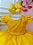 Vestido Infantil Amarelo Busto Renda e Cinto de Pérolas - Imagem 2