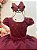 Vestido Infantil Marsala Busto Com Renda Daminha Festas - Imagem 2