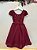 Vestido Infantil Marsala Busto Com Renda Daminha Festas - Imagem 4