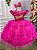 Vestido Infantil Barbie Babado Princesa Festa Luxo - Imagem 1