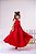 Vestido Infantil Vermelho Cinto Perolas Longo Tule - Imagem 9
