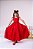 Vestido Infantil Vermelho Cinto Perolas Longo Tule - Imagem 10