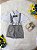 Conjunto Social Short Susp. Gravata Cinza e Camisa Branca - Imagem 1