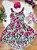 Vestido Infantil Casual Primavera Verão Verde Florido Colorido - Imagem 5