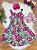 Vestido Infantil Casual Primavera Verão Verde Florido Colorido - Imagem 7