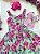 Vestido Infantil Casual Primavera Verão Verde Florido Colorido - Imagem 6