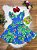 Vestido Infantil Casual Primavera Azul Florido Colorido - Imagem 5