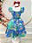 Vestido Infantil Casual Primavera Azul Florido Colorido - Imagem 3
