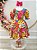 Vestido Infantil Casual Primavera Marsala Florido Colorido - Imagem 1