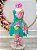 Vestido Infantil Casual Primavera Verão Verde Florido - Imagem 1