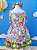 Vestido Infantil de Alça Colorido Bobbie goods com  Laço de Cabelo - Imagem 8