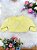 Bolero Infantil de Pelúcia Amarelo Plush Luxo e Botão Laço Stass - Imagem 1