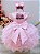 Vestido Infantil Rosa Claro Jardim Encantado Saia Babados - Imagem 2