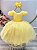 Vestido Infantil Amarelo Cinto de Pérolas Casamentos Festas - Imagem 5