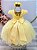 Vestido Infantil Amarelo Cinto de Pérolas Casamentos Festas - Imagem 4