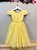 Vestido Infantil Amarelo Cinto de Pérolas Casamentos Festas - Imagem 7