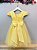 Vestido Infantil Amarelo Cinto de Pérolas Casamentos Festas - Imagem 6