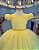 Vestido Infantil Amarelo Cinto de Pérolas Casamentos Festas - Imagem 3