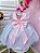 Vestido Infantil Stitch Angel Rosa Tule Azul Glitter Led - Imagem 3