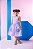 Vestido Infantil Lilás Listrado Casual Festa - Imagem 1
