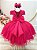 Vestido Juvenil Midi Formatura Pink Apliques Flores e Borboletas Festas - Imagem 3