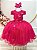 Vestido Juvenil Midi Formatura Pink Apliques Flores e Borboletas Festas - Imagem 1