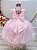 Vestido Rosa Infantil Social com Renda Festa Luxo - Imagem 2
