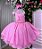 Vestido Infantil Rosa Chiclete Festa Luxo - Imagem 1