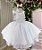Vestido Infantil Branco Festa Luxo Daminhas Midi - Imagem 1