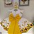 Vestido Infantil Girassol Amarelo Super Luxo - Imagem 6