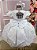 Vestido Jardim Encantado Realeza Branco Batizado Daminha - Imagem 3