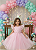 Vestido Infantil Rosa Claro Jardim Encantado Com Renda Festas Daminhas - Imagem 1