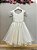Vestido Infantil Marfim Renda Cinto de Pérolas Festas - Imagem 4