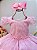Vestido Infantil Rosa Renda Cinto de Pérolas Festas - Imagem 2