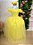 Vestido Longo Daminha Amarelo Laura Peito Rendado - Imagem 1