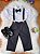 Conjunto Social Pajem Camisa Branca Calça e Susp. Preto - Imagem 1
