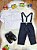 Conjunto Social Bebê Calça Suspensorio Azul Escuro e Camisa Branca - Imagem 4
