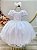 Vestido Infantil Branco Com Renda Festas Casamentos - Imagem 1