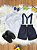 Conjunto Social Bebê Short Susp. Azul Escuro e Camisa Branca - Imagem 3