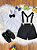 Conjunto Social Bebê Short Susp. Preto e Camisa Branca - Imagem 2