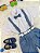 Conjunto Social Camisa Short Gravata e Susp. Azul Petróleo - Imagem 4