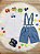 Conjunto Social Camisa Short Gravata e Susp. Azul Petróleo - Imagem 2