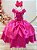 Fantasia Infantil Princesa Rosa Aurora Bela Adormecida Barbie - Imagem 1