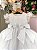Vestido Infantil Branco Batizado Bebe e Infantil - Imagem 4