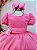 Vestido Infantil Longo Rosa Chiclete Broche Aplique Flor Daminhas - Imagem 2