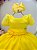 Vestido Infantil Longo Amarelo Aplique Broche Flor Daminhas Festas - Imagem 2