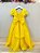 Vestido Infantil Longo Amarelo Aplique Broche Flor Daminhas Festas - Imagem 5