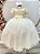 Vestido Infantil Longo Marfim Aplique Broche Flor Daminhas Festas - Imagem 1