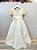 Vestido Infantil Longo Marfim Aplique Broche Flor Daminhas Festas - Imagem 4